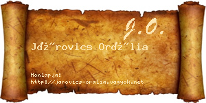 Járovics Orália névjegykártya